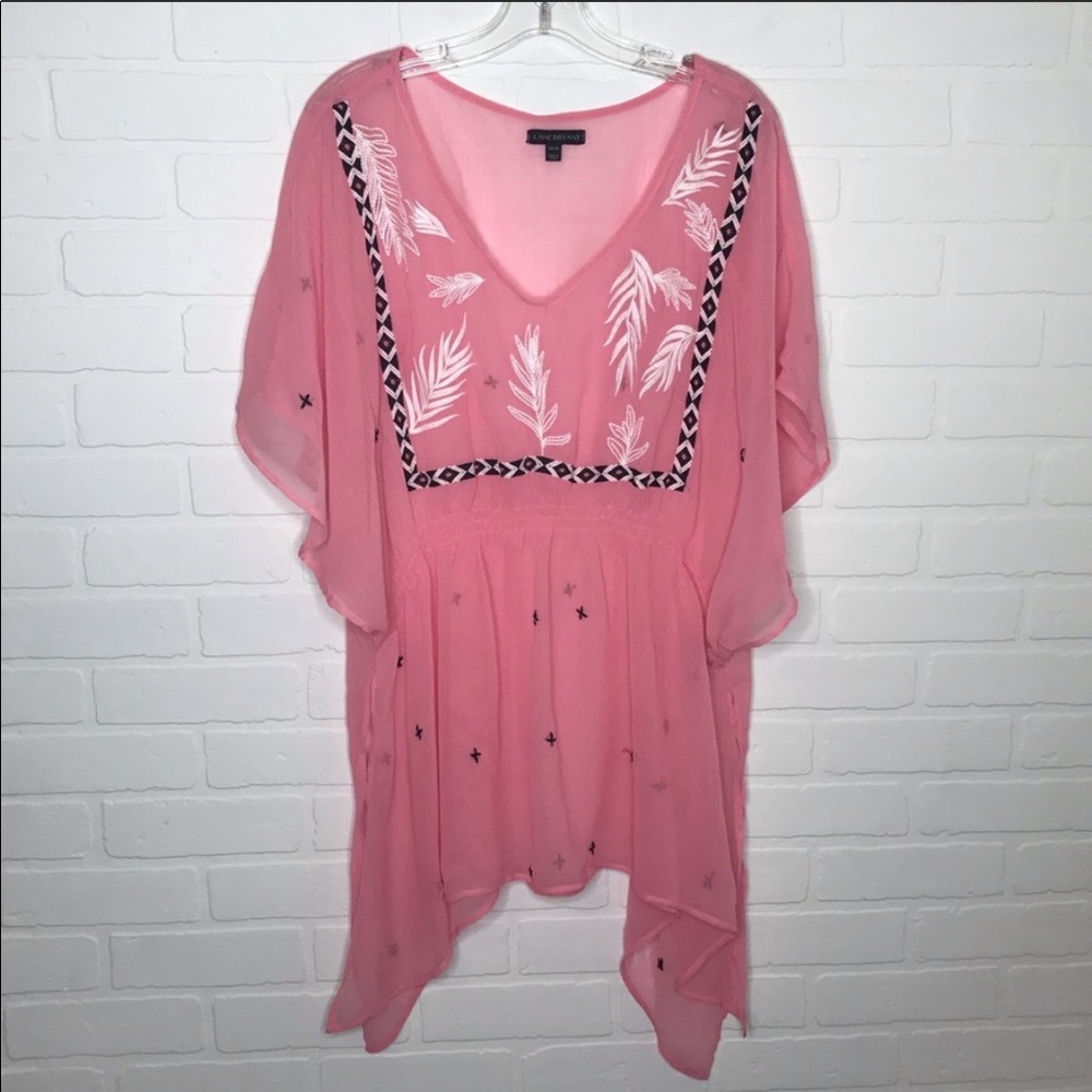 Lane Bryant V Neck Dolman SL 22/24 Semi Sheer Boho
